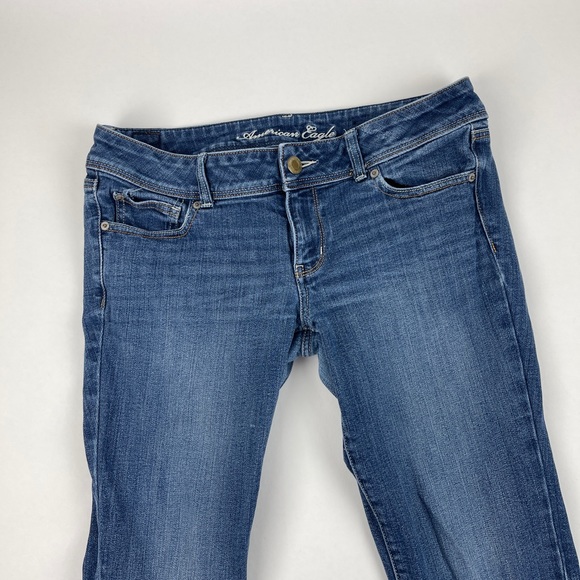 American Eagle Jeans Womens 12 Regular Slim Boot Stretch Blue Denim - Picture 3 of 11